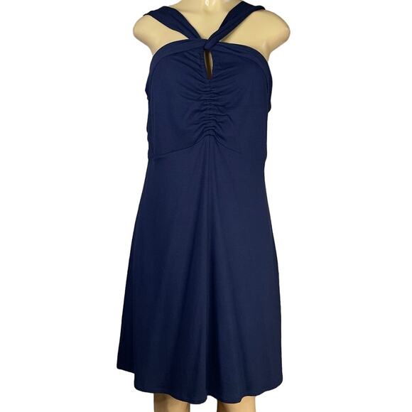 Cabi 6416 Strap Tee Dress Sleeveless Halter Neck Navy Blue Size Medium - Picture 1 of 10